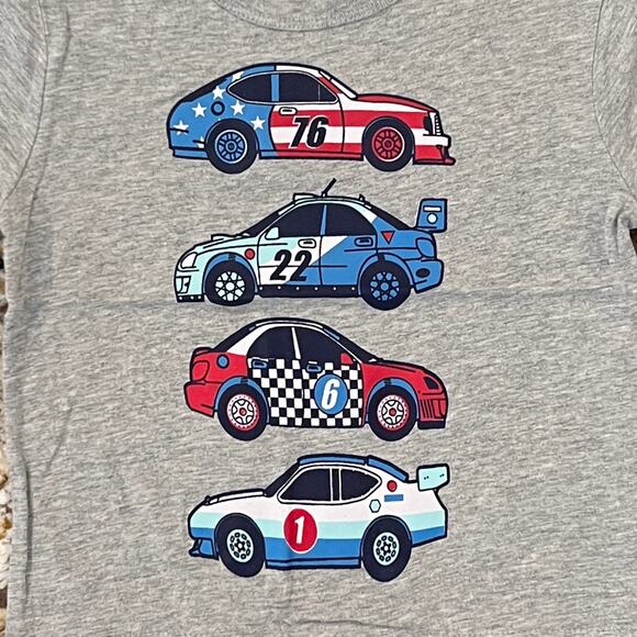 NWT GAP Toddler Grey W/USA Patriotic Car Graphic Crewneck T-Shirt -SIZE 12-18M - Picture 3 of 7